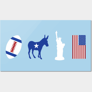 Life Liberty Football American Democrat Posters and Art